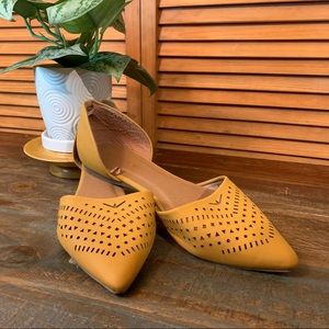 Madden Girl yellow pointed shoes.